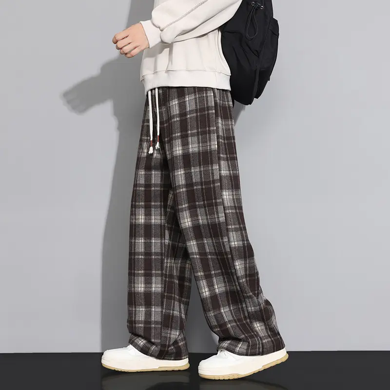 Herren Karierten Oversized Freizeithose
