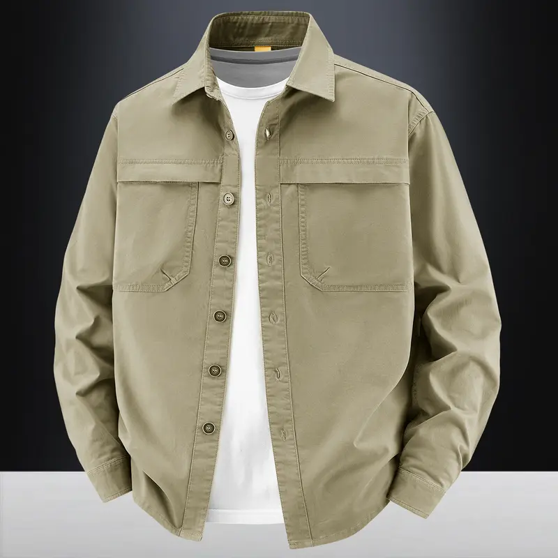 Herren klassische Langarm-Hemdjacke Drune