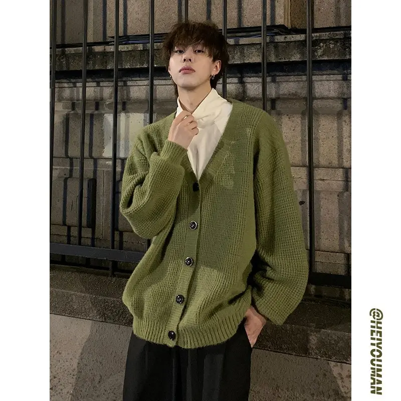 Herren Klassische Strickjacke mit Knopfleiste Drune