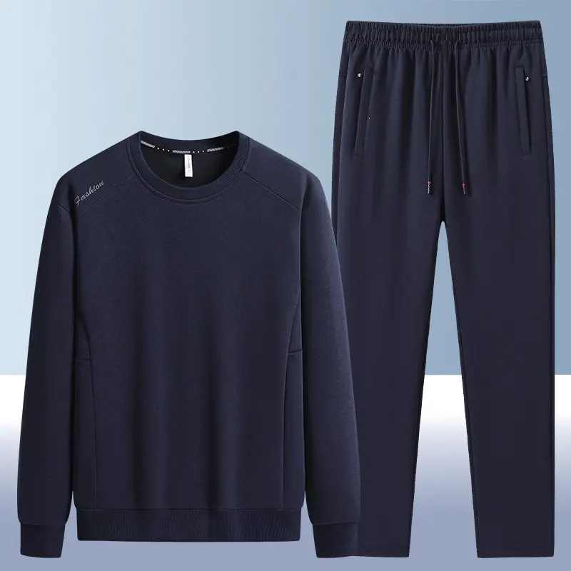 Herren Komfortables Mikrofleece-Trainingsset mit Rundhals‑Sweatshirt & tapered Jogginghose Drune