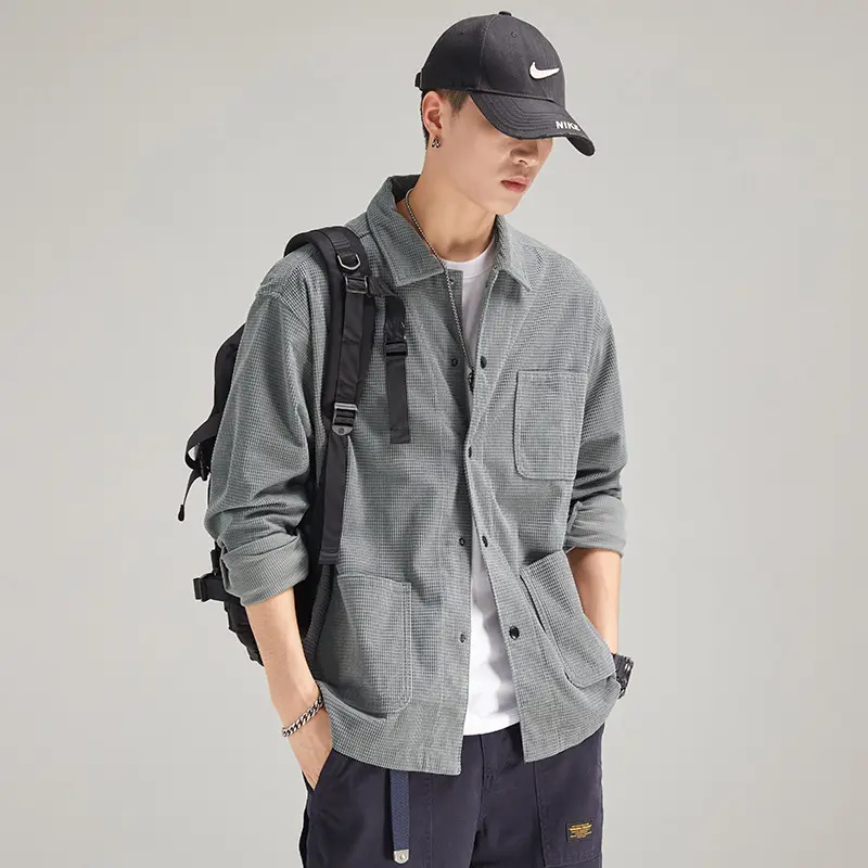 Herren Kord-Workwear-Überhemd mit Brust- und Eingrifftaschen Drune