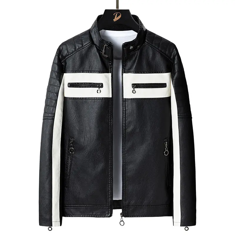 Herren Kunstlederjacke mit modischem Design Drune
