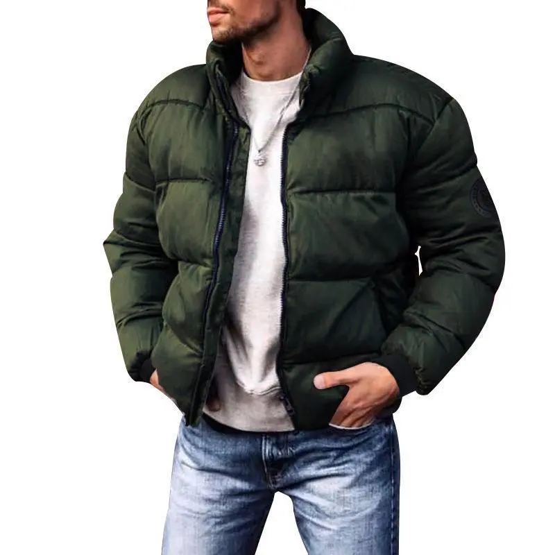 Herren Kurze Thermo-Steppjacke mit Korpuspaneelen, hohem Stehkragen und elastischen Bündchen Drune