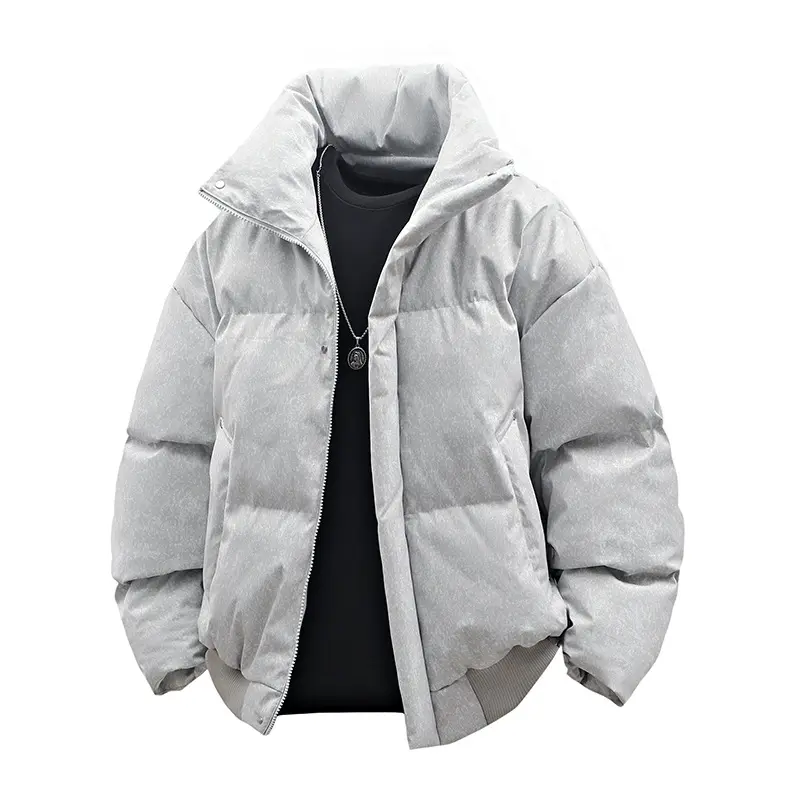 Herren Kurze wattierte Steppjacke mit hohem Stehkragen und matter Strukturoptik Drune