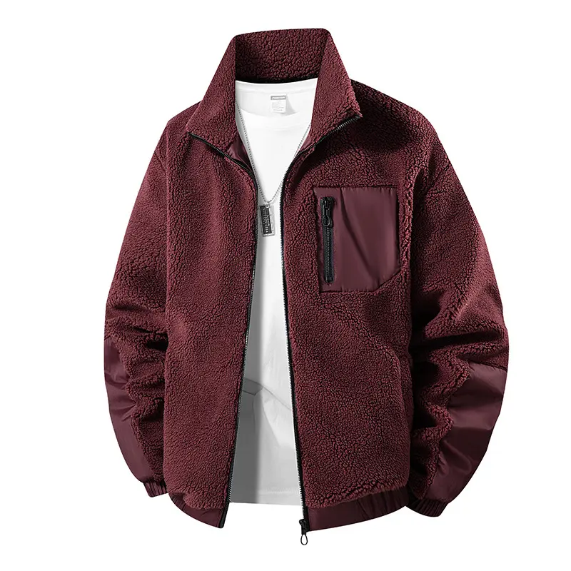 Herren Kuschelige Fleecejacke mit hohen Kragen Drune