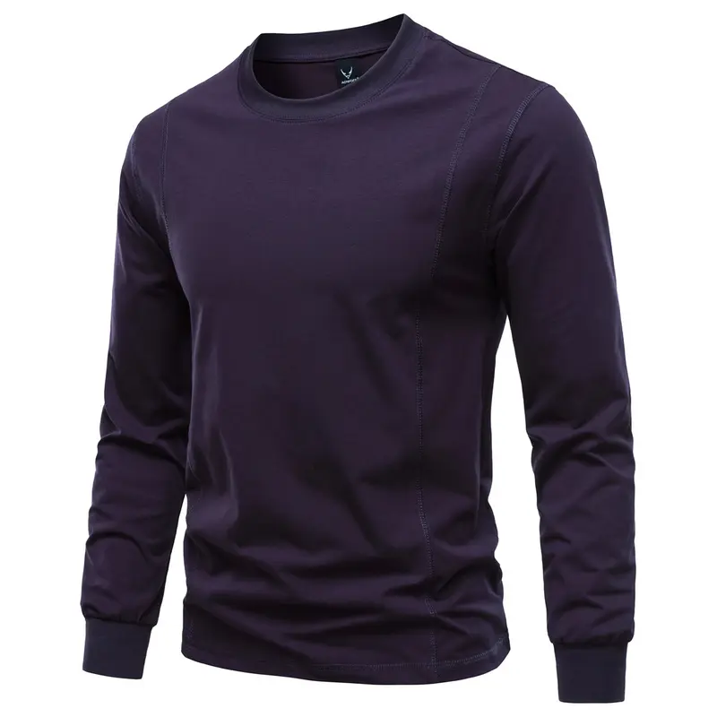 Herren Langarmshirt aus Stretch-Baumwollmix mit Rundhals und Flachnähten Drune