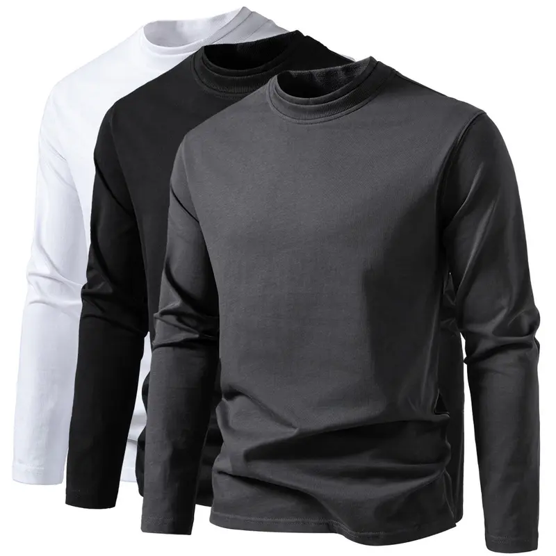 Herren Langes Feinstrick-Shirt mit Mockneck, geripptem Kragen und schlanker Silhouette Drune