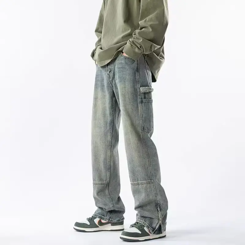 Herren Lässige Cargo-Jeans mit praktischen Seitentaschen Drune