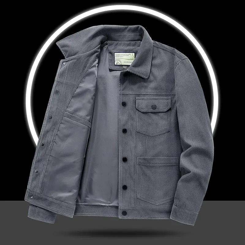 Herren Lässige Cordjacke mit praktischen Taschen und modischem Design Drune