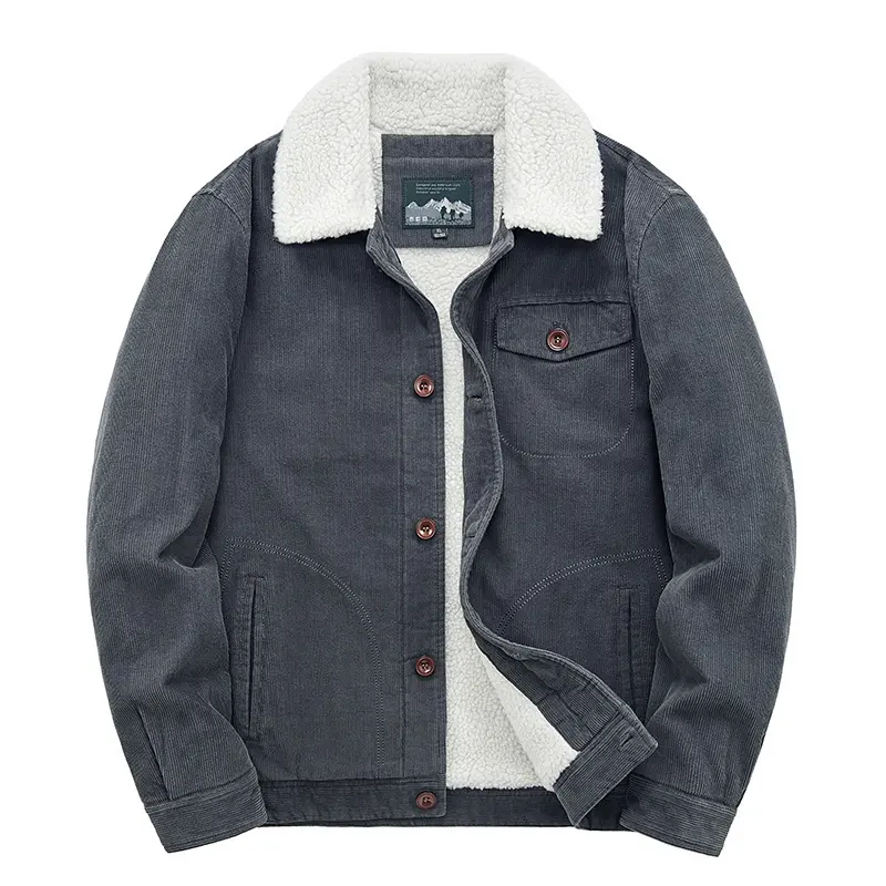 Herren Lässige Cordjacke mit Teddyfutter Drune 1787797411