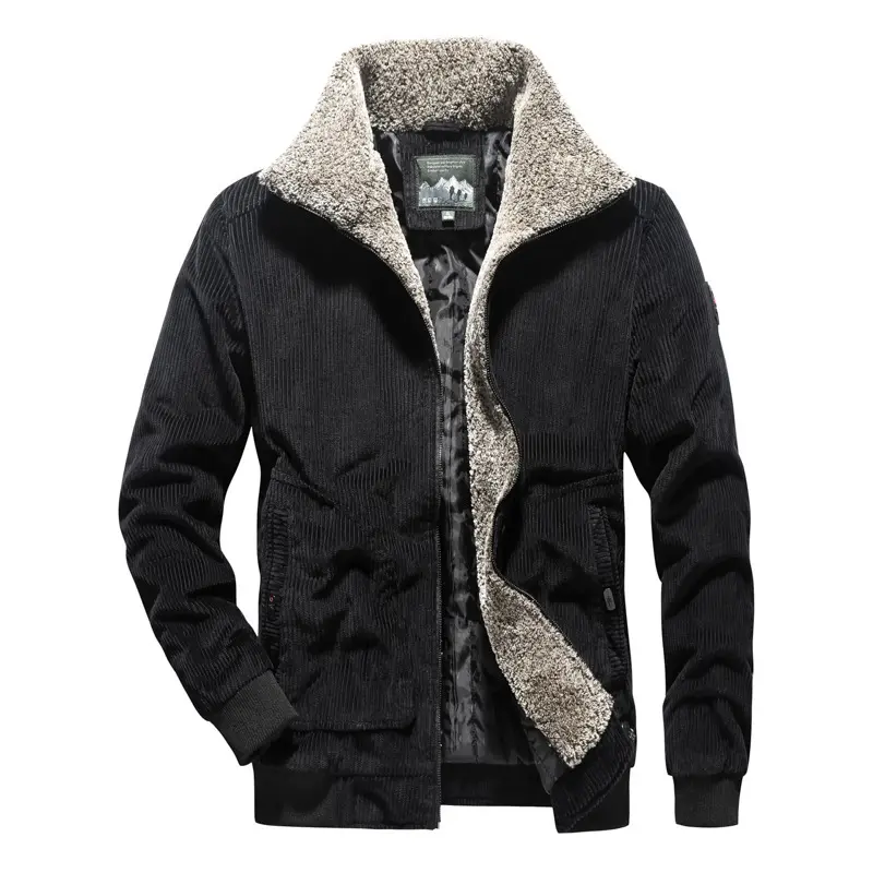 Herren Lässige Cordjacke mit warmem Teddyfutter Drune