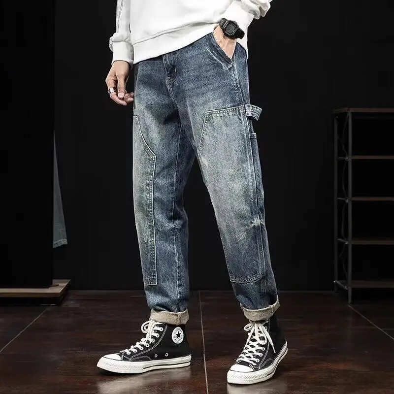 Herren Lässige Denim Cargo-Hose Drune