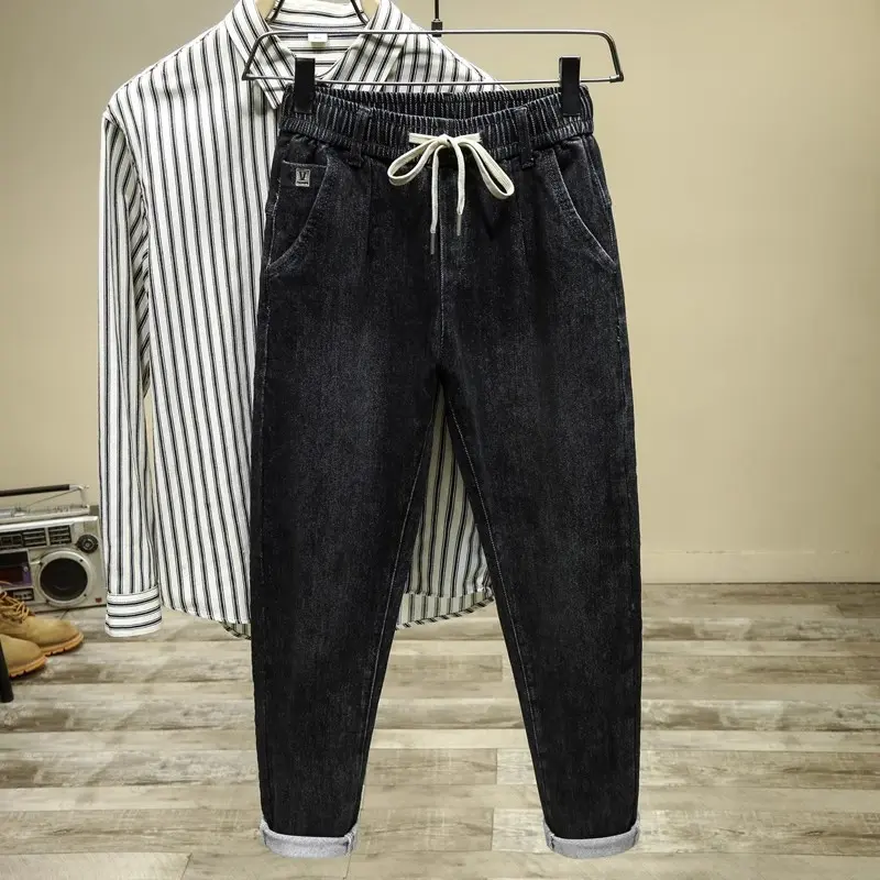 Herren Lässige Denim Jogginghose Drune