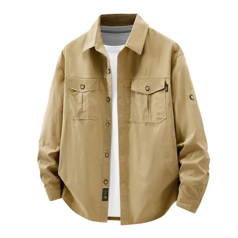 Herren Lässige Hemdjacke mit praktischen Taschen Drune