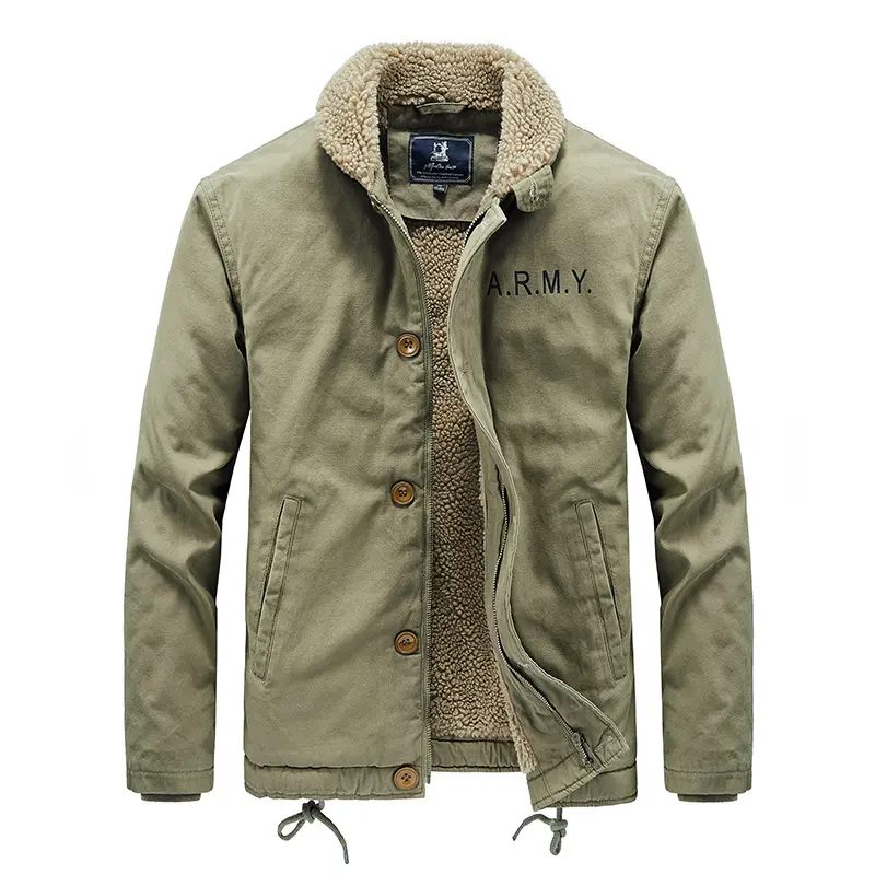 Herren Lässige Jacke mit Teddyfutter Drune