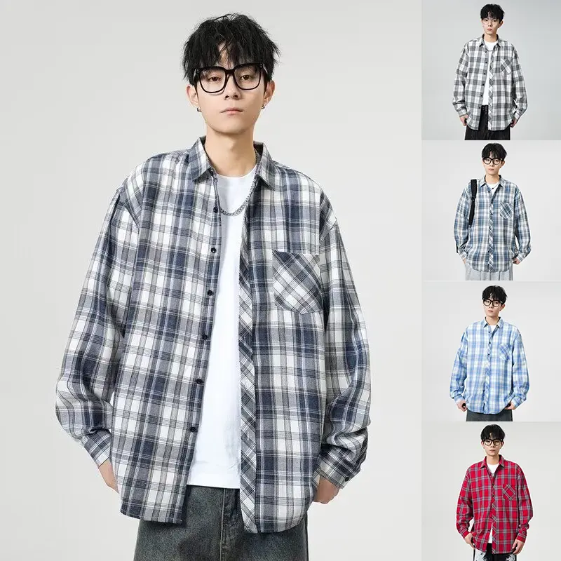 Herren Lässige Karobluse Drune