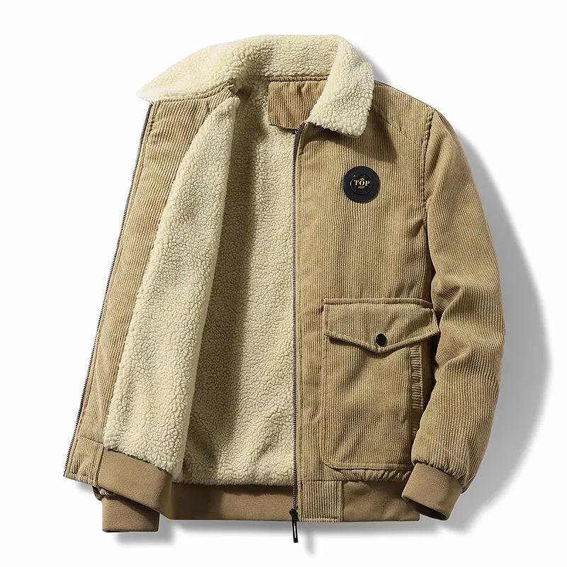 Herren Lässige Steppjacke mit Teddyfutter Drune