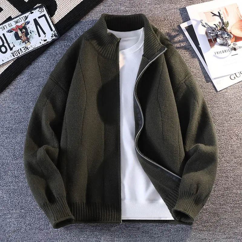 Herren Lässiger Windbreaker mit hochgeschlossenem Reißverschluss Drune