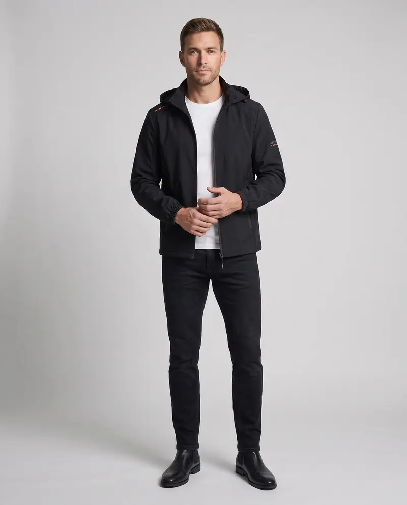 Herren Leichte Allwetterjacke mit verstellbarem Kapuze Drune