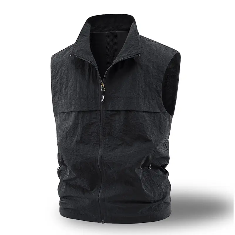 Herren Leichte atmungsaktive Outdoor-Weste mit Mesh-Futter, durchgehendem Reißverschluss & Reißverschlusstaschen Drune