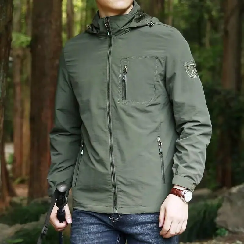 Herren Leichte Freizeitjacke mit hohem Kragen Drune