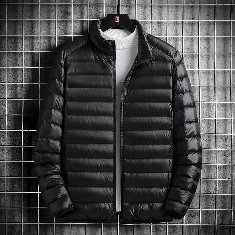 Herren Leichte gesteppte Wärmedämmende Steppjacke mit Stehkragen und Packfunktion Drune