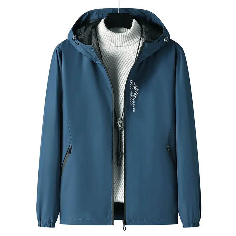 Herren Leichte Outdoor-Jacke mit verstellbarem Kapuzenkragen Drune