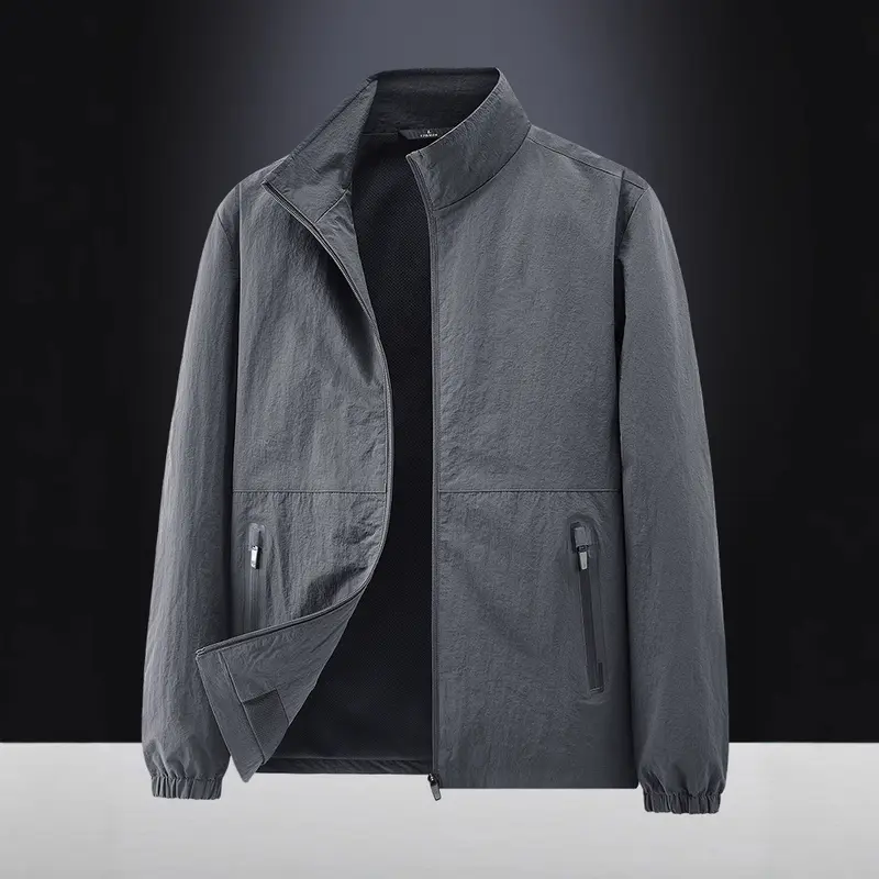 Herren Leichte Outdoorjacke mit hohem Kragen Drune