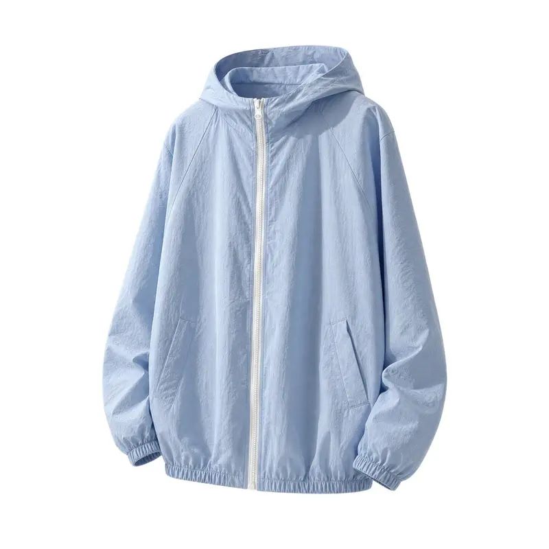 Herren Leichte Oversize-Windjacke mit Kapuze, elastischem Saum & Eingrifftaschen Drune