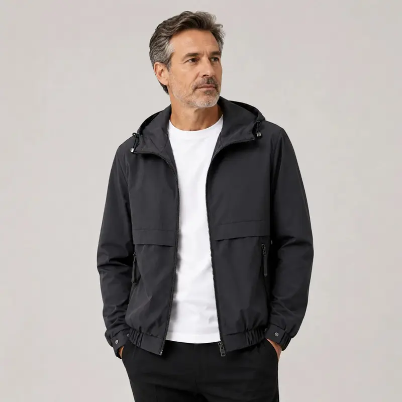 Herren Leichte Regenjacke mit verstellbarer Kapuze Drune
