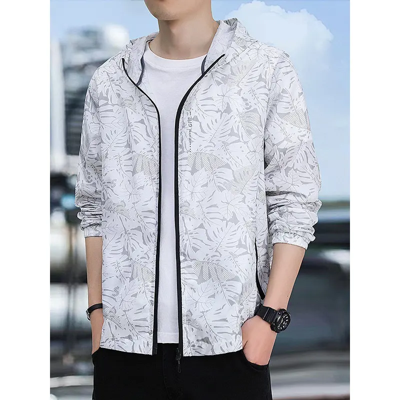 Herren Leichte Sportjacke mit modischem Blumendruck Drune