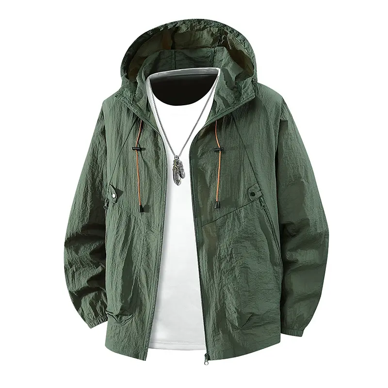 Herren Leichte Wanderjacke mit verstellbarer Kapuze