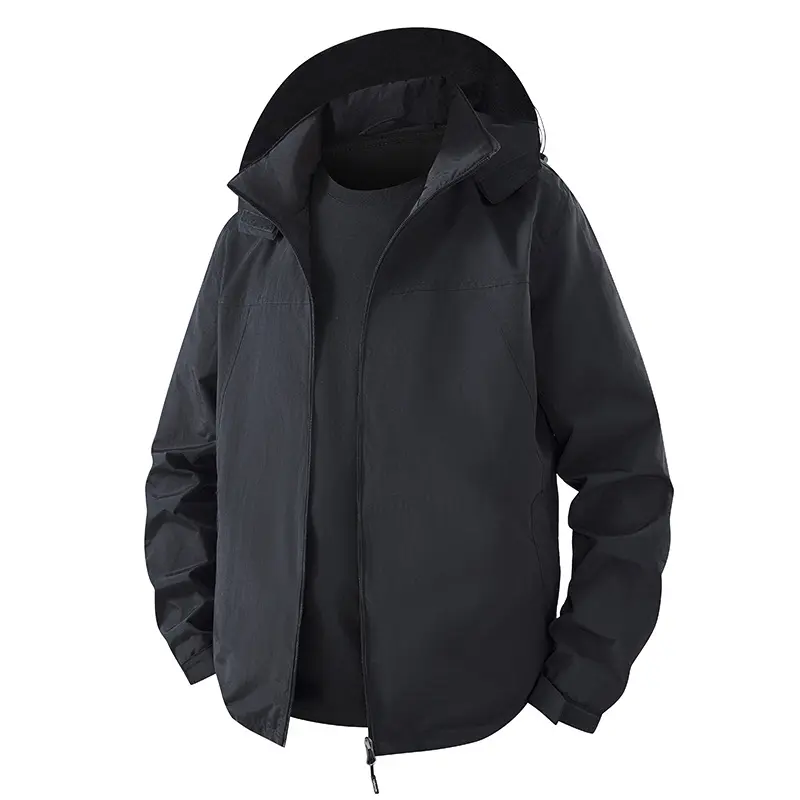 Herren Leichte wasserabweisende Kapuzen‑Shelljacke mit atmungsaktivem Meshfutter und verstellbarem Saum Drune
