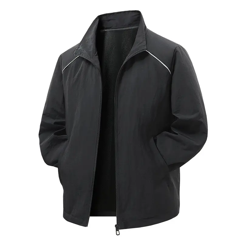 Herren Leichte Wind- und Regenjacke mit Mesh-Innenfutter und reflektierenden Schulterpaspeln Drune