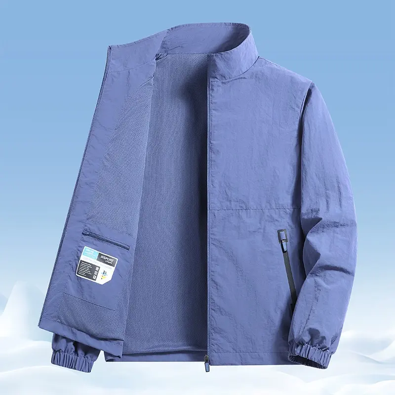 Herren Leichte wind- und wasserabweisende Übergangsjacke mit Meshfutter, Stehkragen & Reißverschlusstaschen Drune