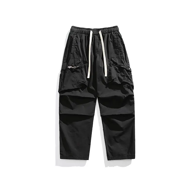 Herren Locker geschnittene Cargo-Hose mit elastischem Tunnelzugbund, Kordelzug und großen Utility-Taschen Drune