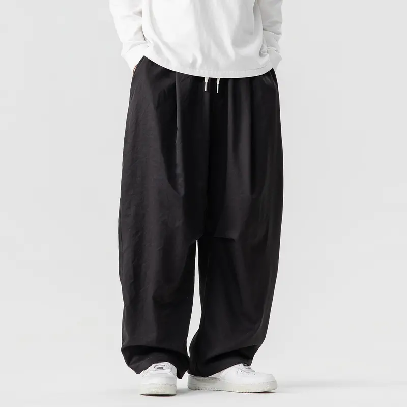 Herren Locker geschnittene Plissee-Ballonhose mit Tunnelzug Drune