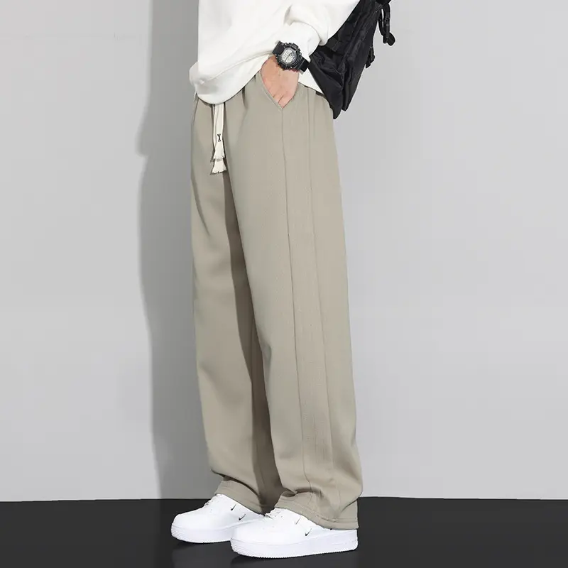 Herren Locker-weit geschnittene Lounge-Jogginghose mit Baumwoll-Fleece-Innenfutter und verstellbarem Kordelzug Drune