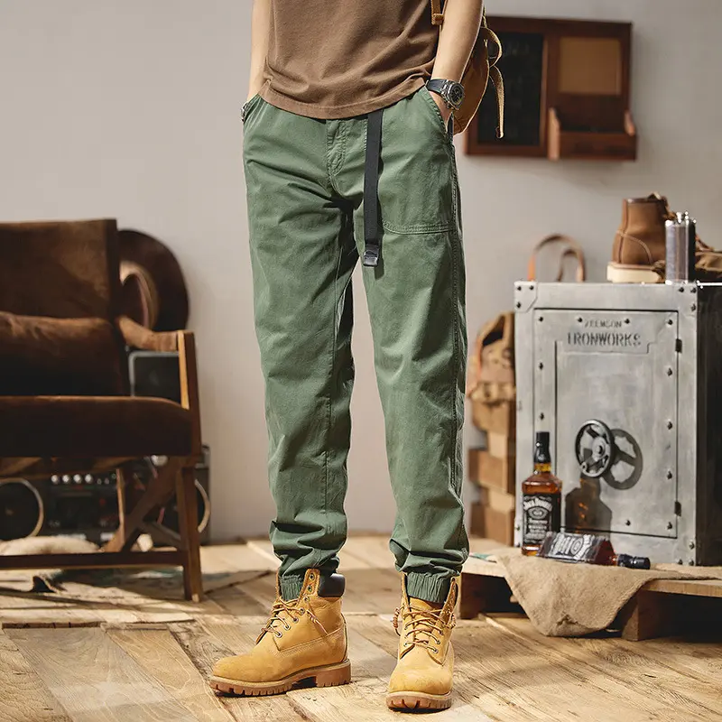 Herren Lockere Utility-Cargohose im Joggerstil mit elastischem Tunnelzugbund Drune