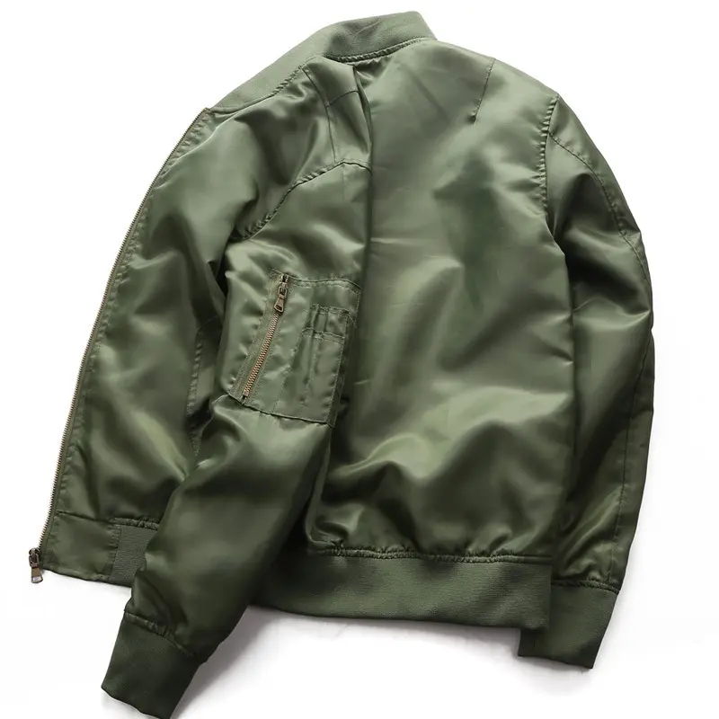 Herren militärinspirierte Bomberjacke mit Ärmeltasche, Rippbündchen & wasserabweisender Nylonhülle Drune