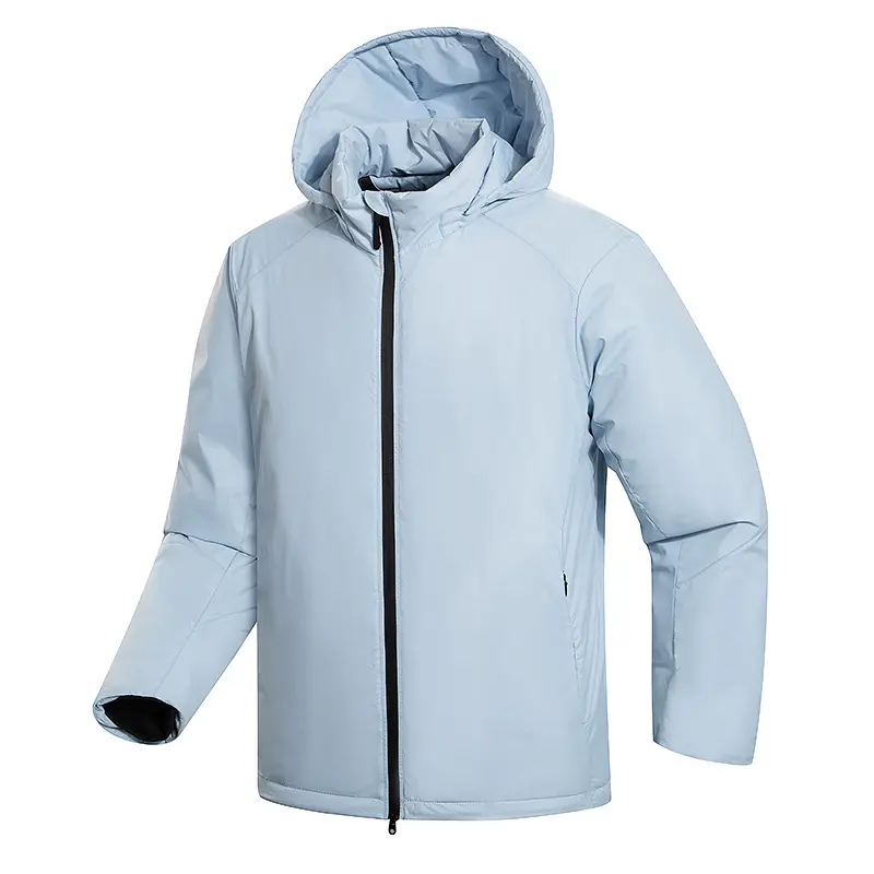 Herren Minimalistische Thermo‑Hoodie‑Jacke mit gesteppter Isolierung und verdecktem Reißverschluss Drune