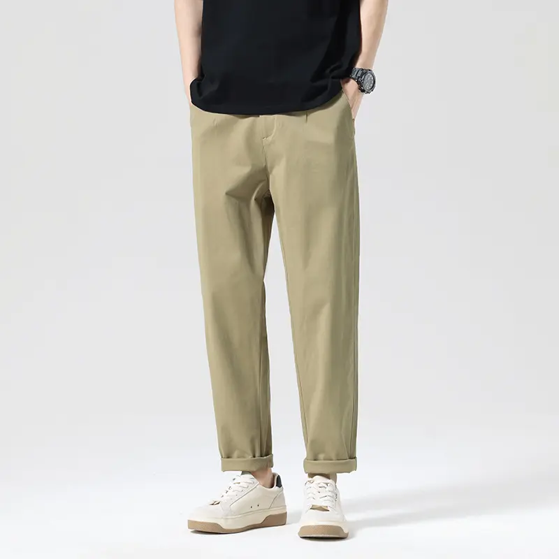 Herren Moderne Relaxed‑Fit Freizeit‑Chino mit leichtem Stretch und umgeschlagenem Saum Drune