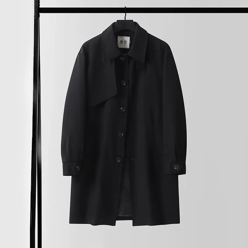 Herren Moderner wasserabweisender Trenchcoat mit verdeckter Knopfleiste und Passformoptimierung Drune