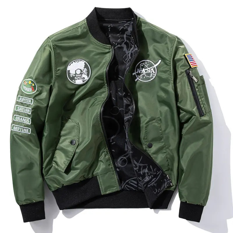 Herren Modische Bomberjacke im Raumfahrt-Style Drune