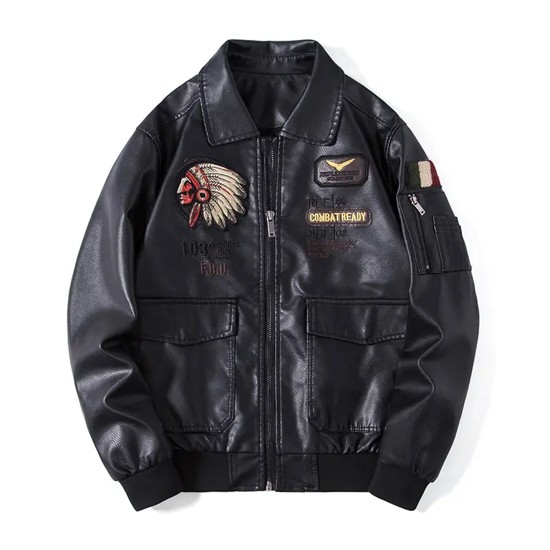 Herren Modische Bomberjacke mit bestickten Details Drune