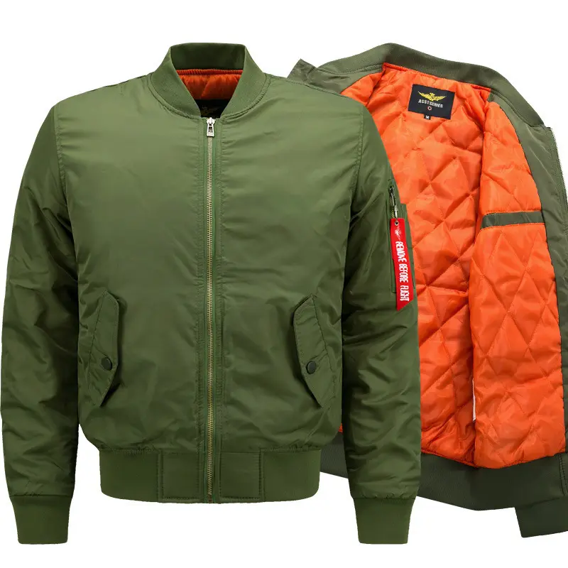Herren Modische Bomberjacke mit funktionalen Reißverschlusstaschen Drune