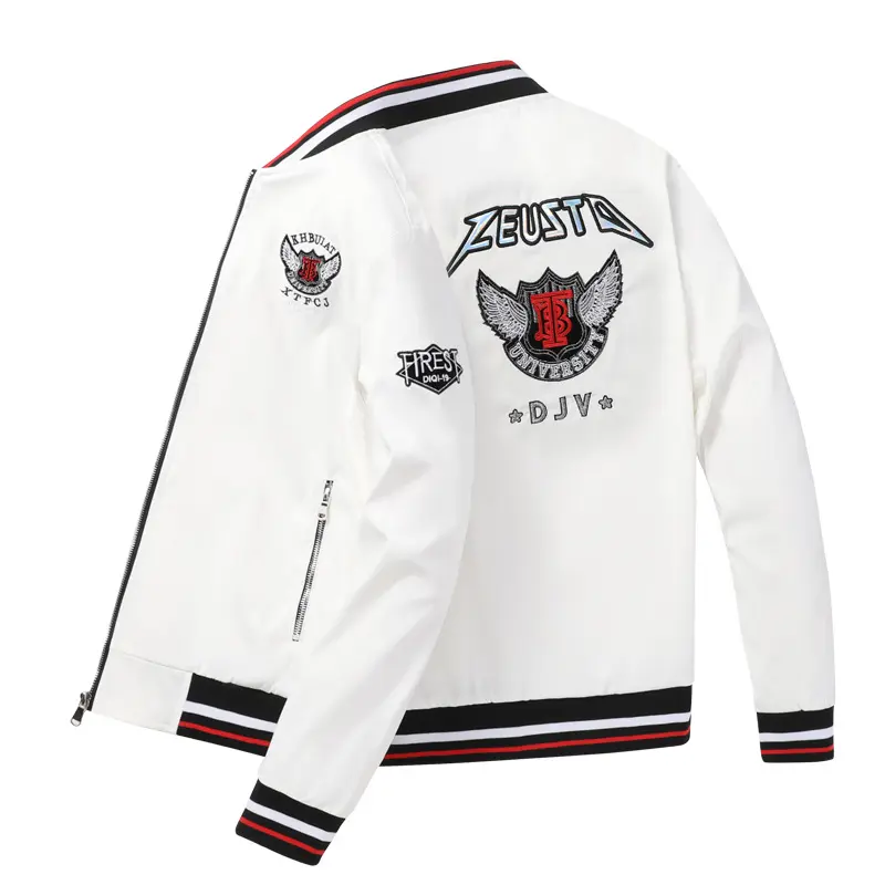 Herren Modische Bomberjacke mit Patch-Design Drune