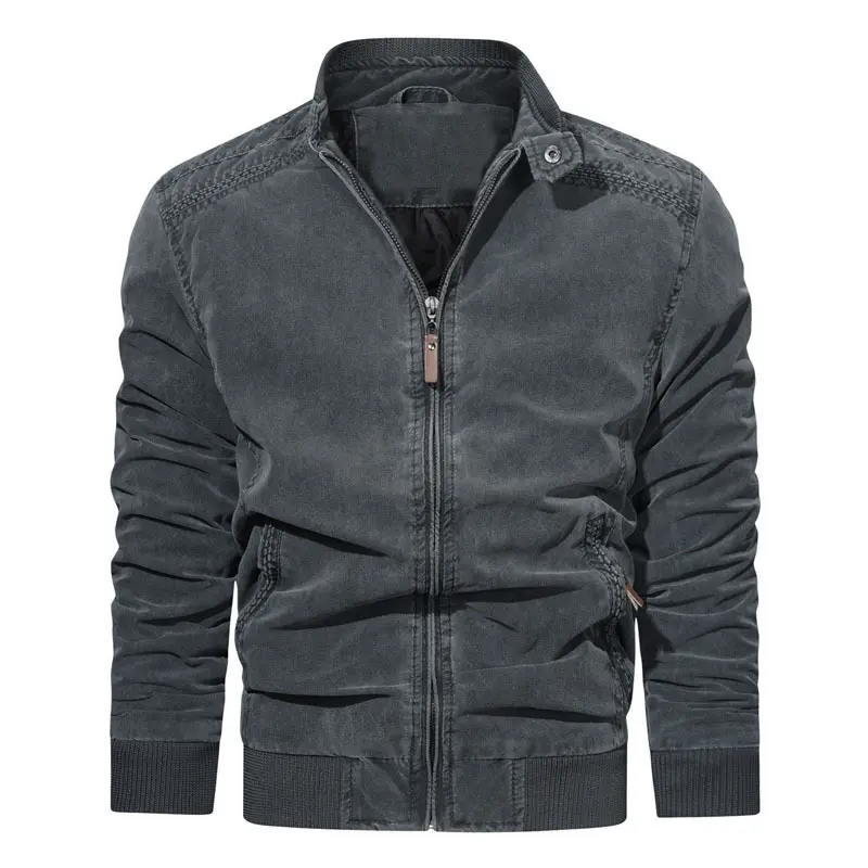 Herren Modische Bomberjacke mit Reißverschluss und feinen Details Drune