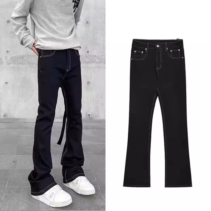 Herren Modische Bootcut Jeans mit einzigartiger Stitching Drune