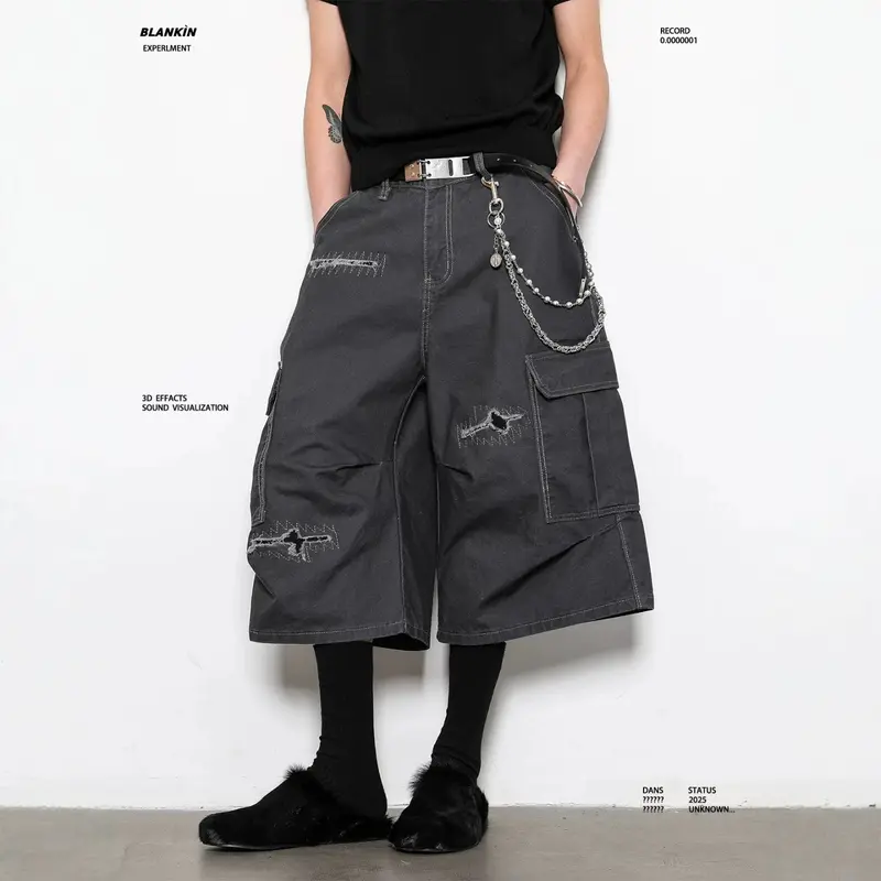 Herren Modische Cargo-Shorts mit weitem Schnitt und praktischen Taschen Drune